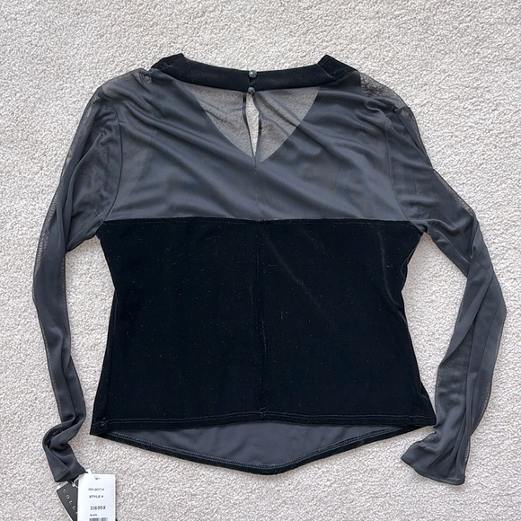 MSK Velvet Black Sheer Sleeve Blouse - Picture 6 of 6